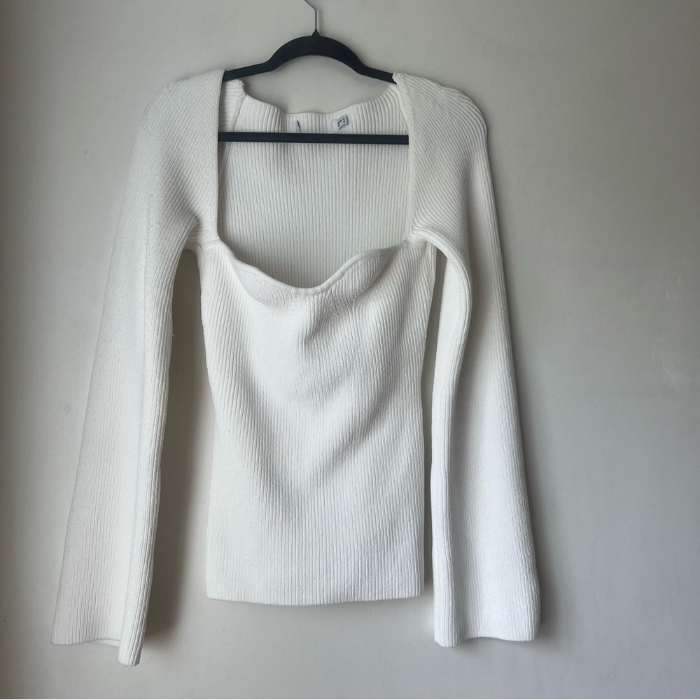 Petal & Pup Aquerelle White Stretch Knit Sweater 12